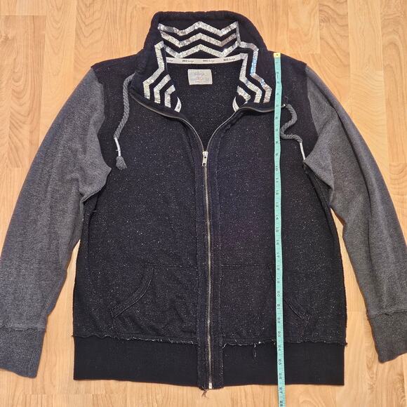 BKE Lounge Full Zip Jacket Womens Size XL Sequin Collar Sweater Y2K Mock Neck - Picture 2 of 10